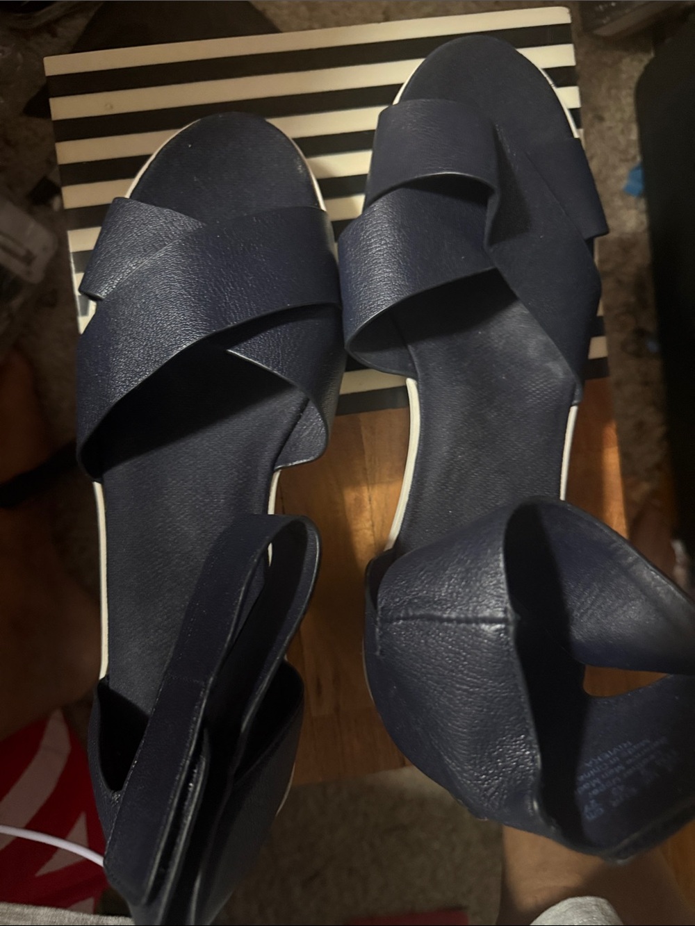 Nautica Women's Navy Crisscross Slingback Sandals